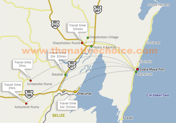 Costa Maya Map