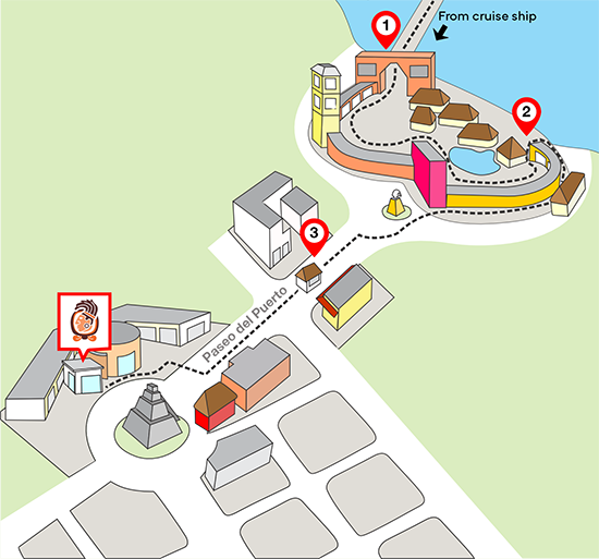 Map from Costa Maya Port