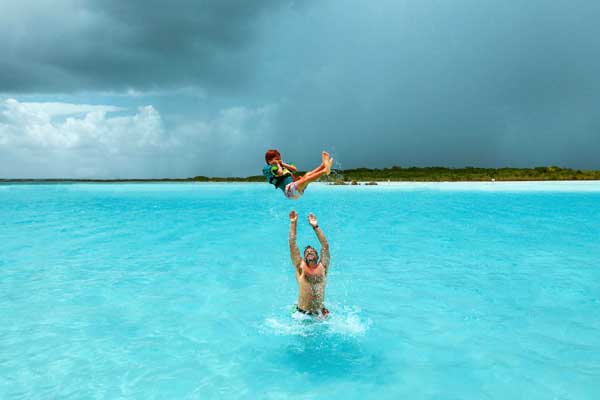 Swimming area in Bacalar Lagoon
