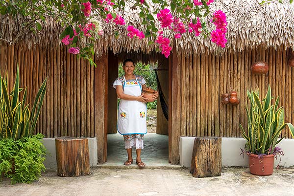 Mayan home at Chacchoben village